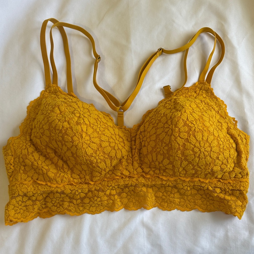 Aerie Mustard Lace Bralette